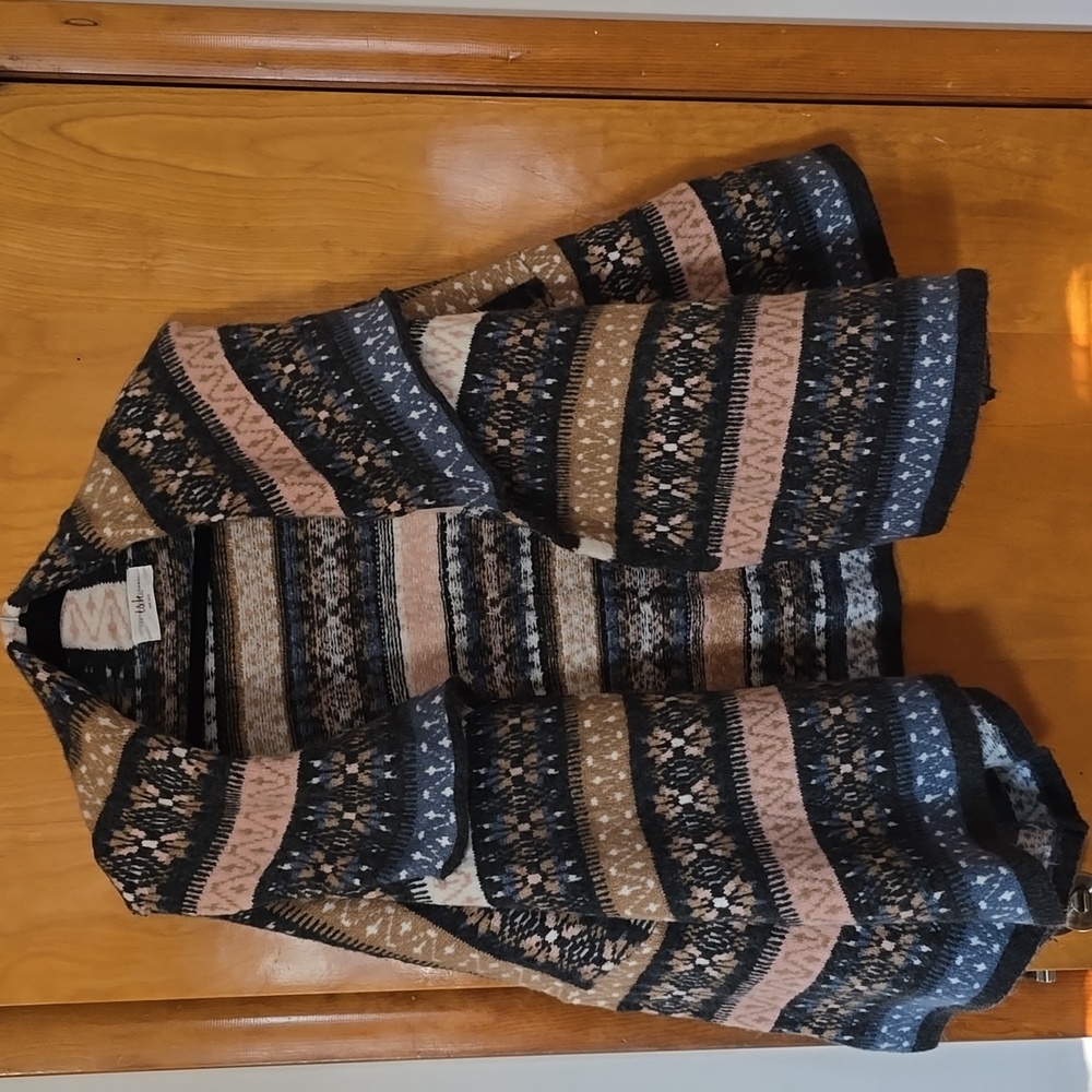 Super Soft, open Cardigan Boutique Sweater, one size multi colored Shawl Sweater